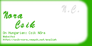 nora csik business card